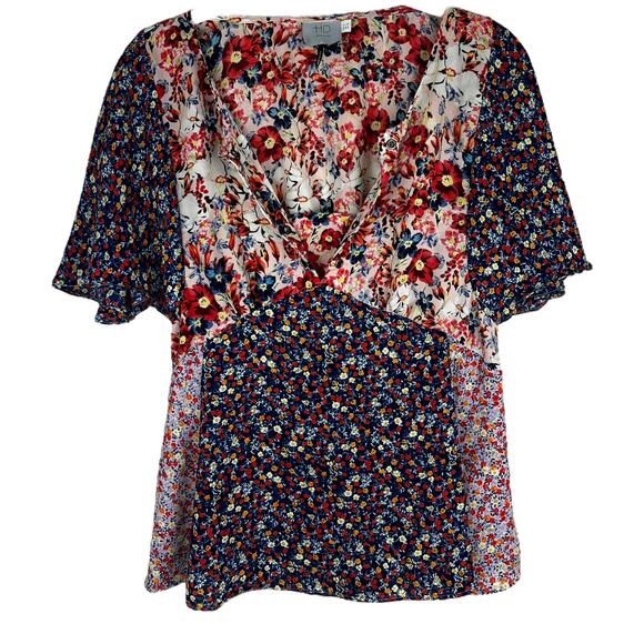 Anthro HD in Paris Floral Boho Top Size 2 - Picture 1 of 5